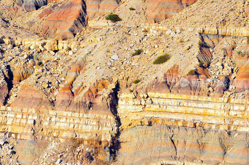 地质断层，波尔图de Mos海滩的海岸悬崖-破碎的沉积地层，拉各斯，阿尔加维，葡萄牙